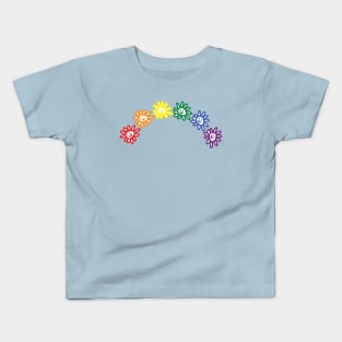 Smiley Daisy Pride Rainbow Kids T-Shirt